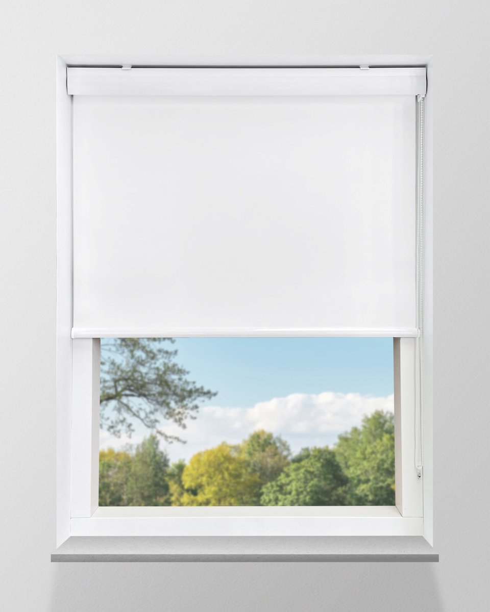 Rolgordijn Verduisterend - Wit - 42x240cm - Full Colour - Met Cassette - Op maat gemaakt