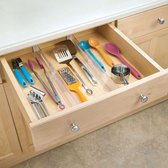 Séparateurs De Tiroir Transparents - Lot De 6 - Extensibles 30 à 50,8 Cm - Motif Glacier - Antidérapants