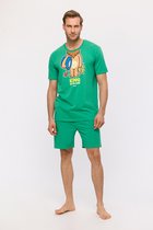 Pyjama Homme Woody Court King Of Sleep - Vert