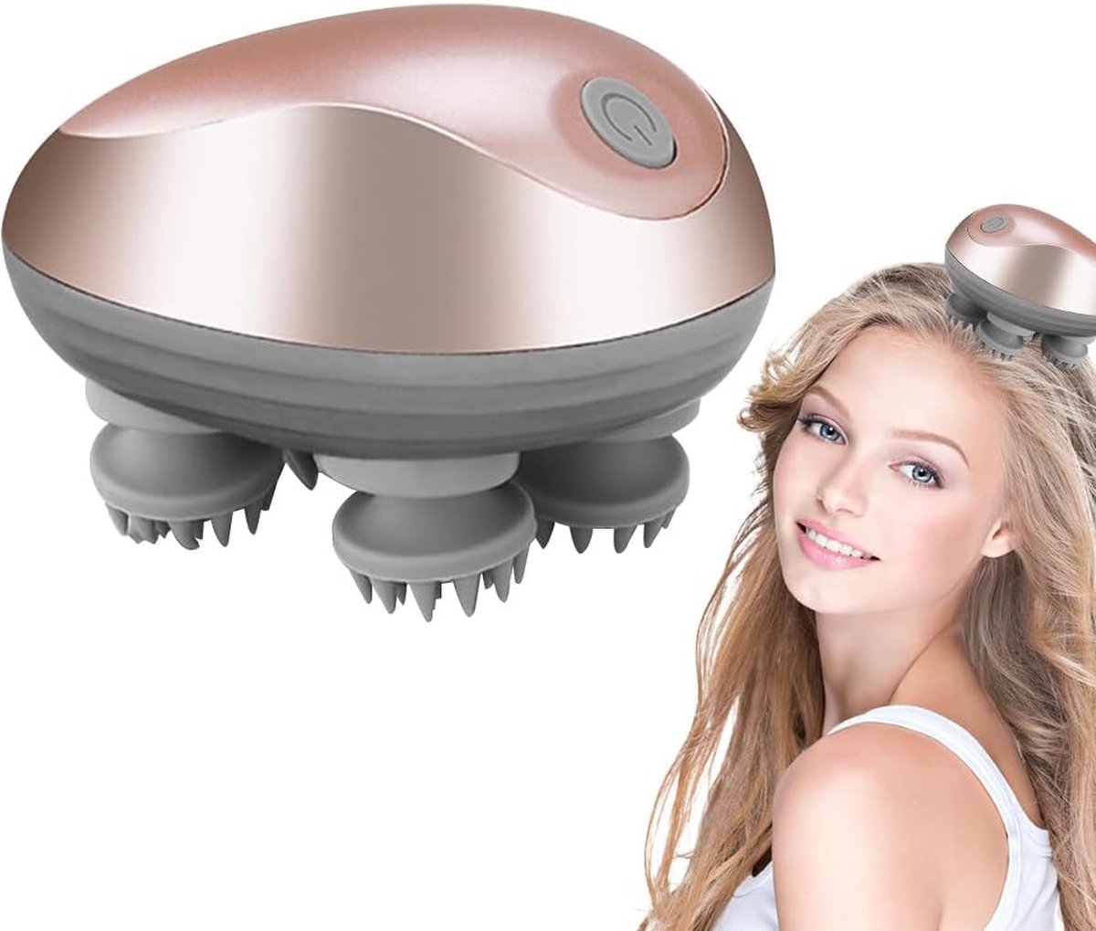 Goedkoopste hoofdmassage Elektrische hoofdmassageapparaat, draagbare draadloze hoofdmassage met 3 kneedmodi, waterdichte IPX7 hoofdkras, elektrisch voor haargroei, stressvermindering