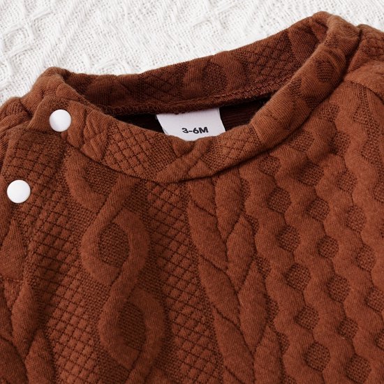 Livano Babykleding - Romper Baby - Winterpak Jongens & meisjes- Pakje - 9-12 Maanden - Licht Bruin