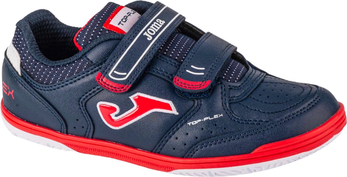 Marineblauwe Joma Top Flex Jr 2403 IN indoorschoenen voor jongens, maat 31, met klittenbandsluiting en synthetisch leder.