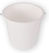 Seau 5 litres - Plastique - Wit - Produits de nettoyage - 23x20cm - Utile pour la Ménage et le Bricolage