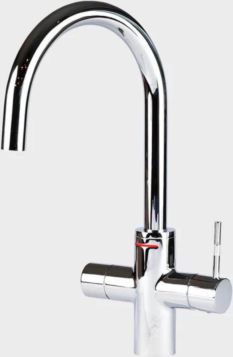 Unito LAVA 3-in-1 kraan chroom kokend waterkraan C-uitloop 4.4 liter boiler