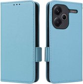 Geschikt voor Xiaomi Redmi Note 13 Pro Plus 5G - Hoesje Met Kaartsleuven - Book Case - Lichtblauw