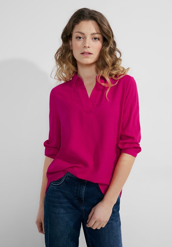 CECIL Seersucker Ruffle Blouse Dames Blouse pink sorbet Maat S