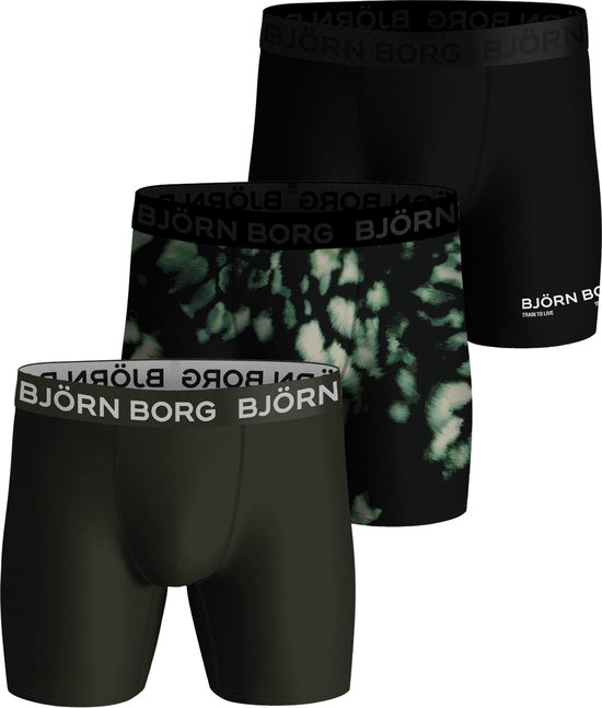 Björn Borg Performance boxers - boxers homme microfibre longues jambes (pack de 3) - multicolore - Taille : L