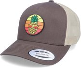 Hatstore- Pineapple Sunset Patch Brown/Khaki Trucker - Iconic Cap
