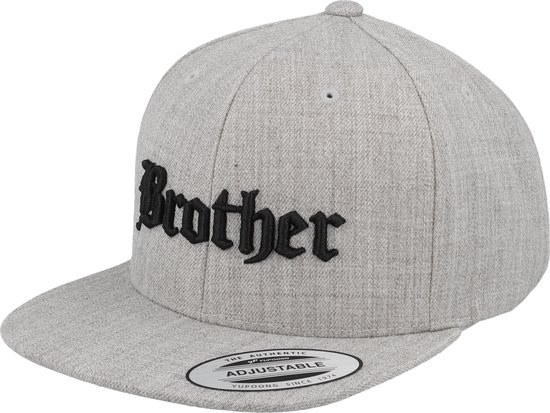 Hatstore- Kids Brother Old English 3d Heather Grey Snapback - Kiddo Cap Cap