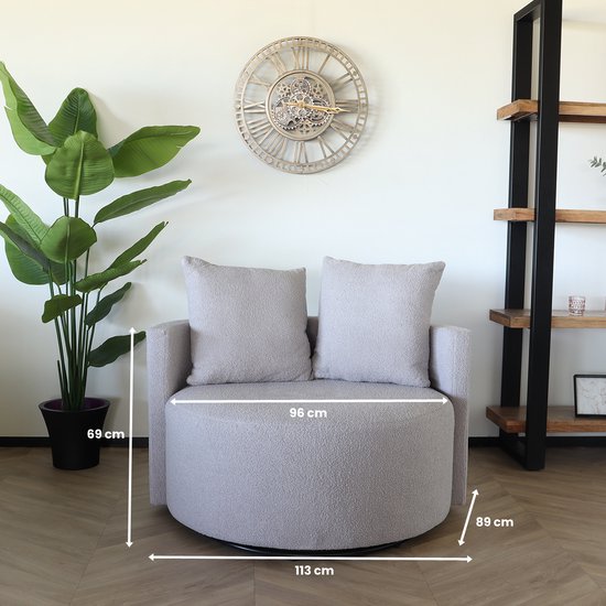 Fauteuil causeuse teddy gris fauteuil pivotant