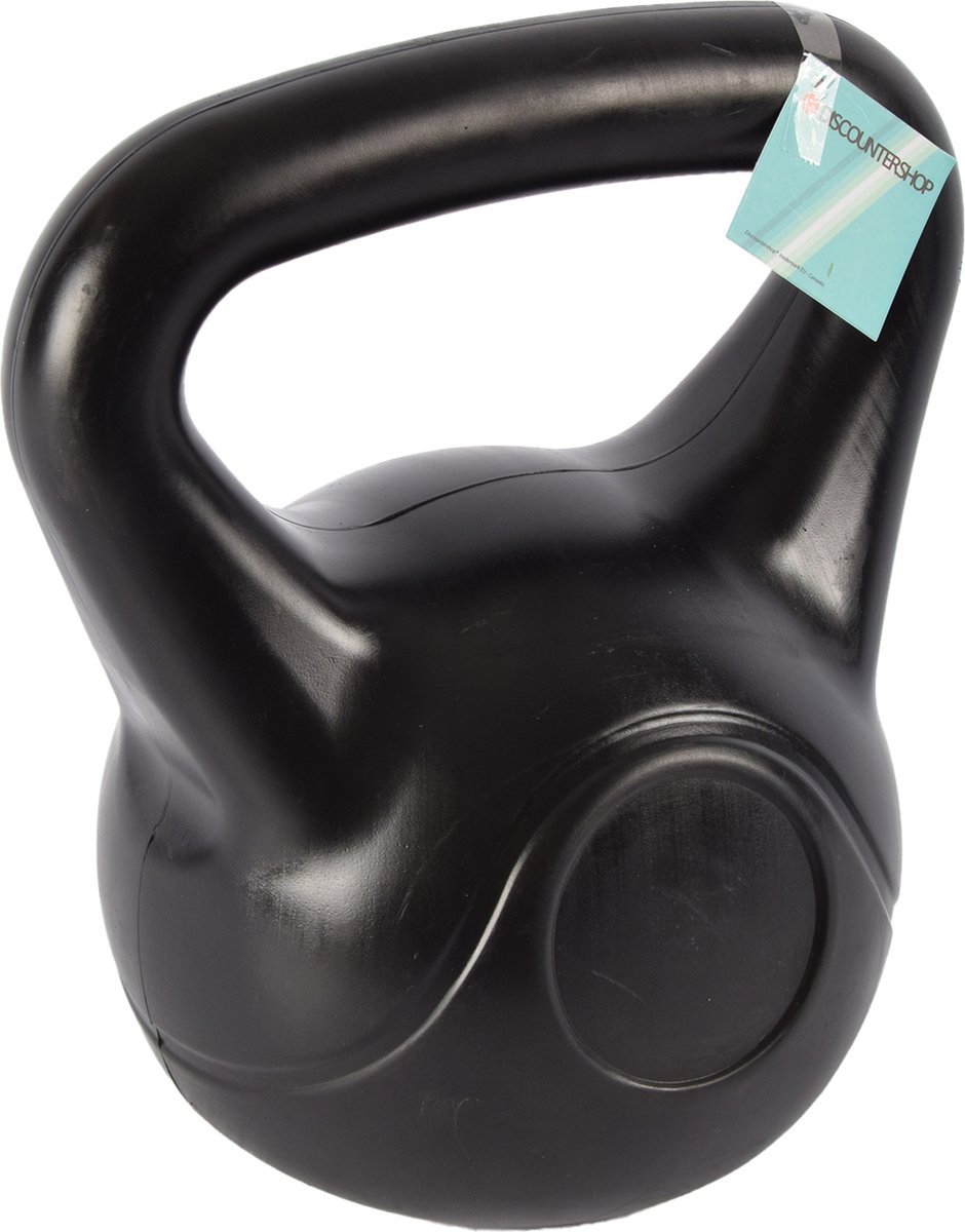 Zwarte 8 kg Kettlebell - Duurzaam Kunststof met Cementvulling - Gewichten Voor Krachtige Workouts - Binnen & Buiten – foto 3