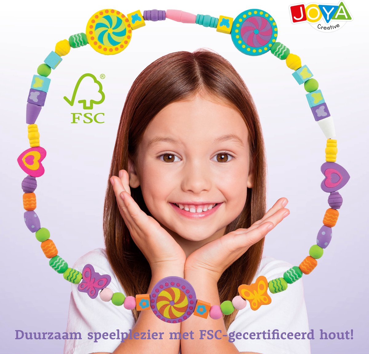 Joya Creative Set van 142 Houten Kralen en Sieradenonderdelen – Sieraden Maken voor Kinderen – FSC-gecertificeerde Kralenset voor Armbandjes en Kettingen – Inclusief Houten Opbergdoos – Multicolor — afbeelding 3