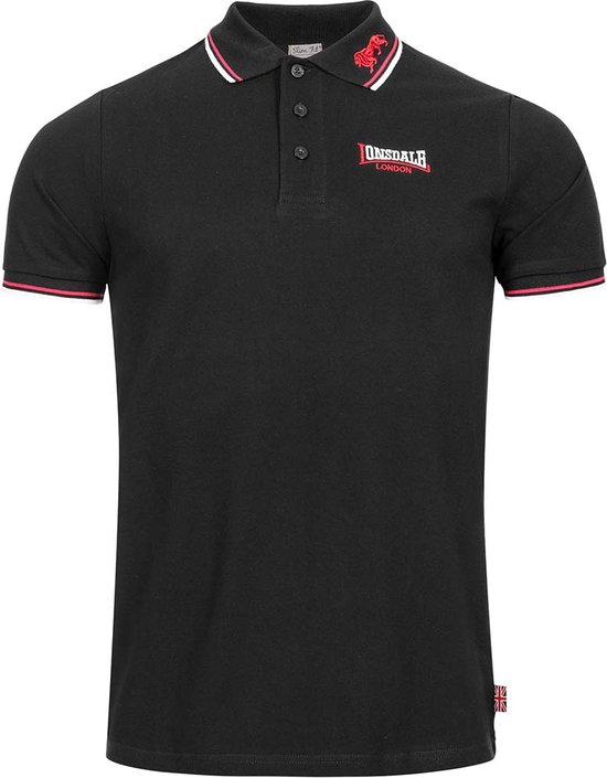 Lonsdale Slimfit Polo The Lion Zwart - Maat: