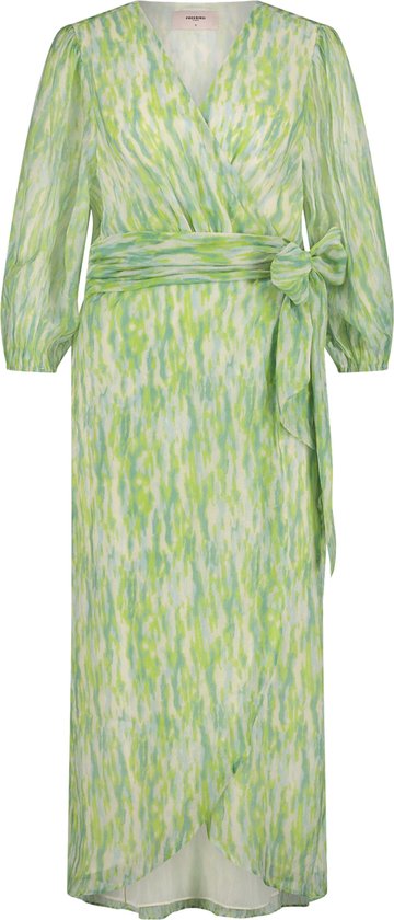 Freebird Jurk Dress Blossom Midi Wv 1614 Abstract Green Dames Maat - XL