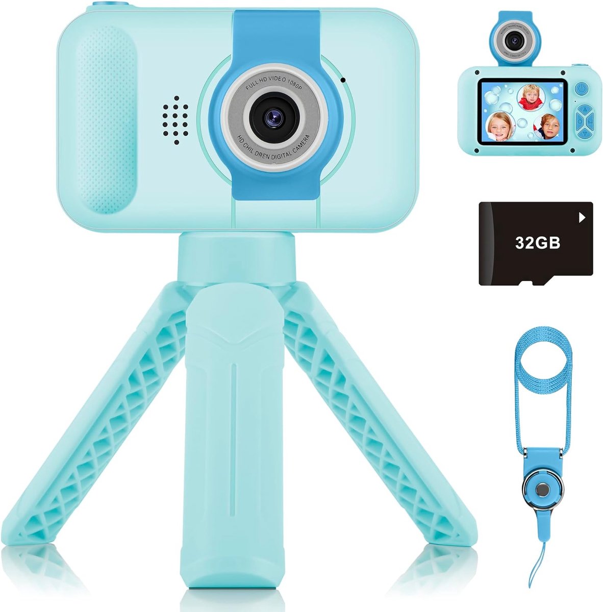 Kindercamera Kinderfototoestel Digitale Kindercamera 32GB MicroSD Inbegrepen