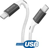 Synyq USB-C Data- en Laadkabel - 2m USB-IF gecertificeerd - USB C Oplaadkabel - Oplaadsnoer Telefoon - USB-C kabel 2 meter