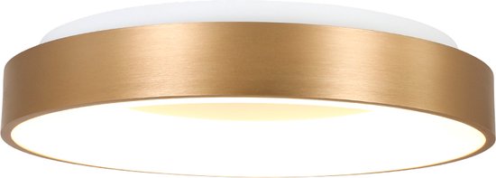 Plafondlamp Ringlede | 1 lichts | bruin / goud | kunststof / metaal | Ø 38 cm | woonkamer / badkamer lamp | modern design