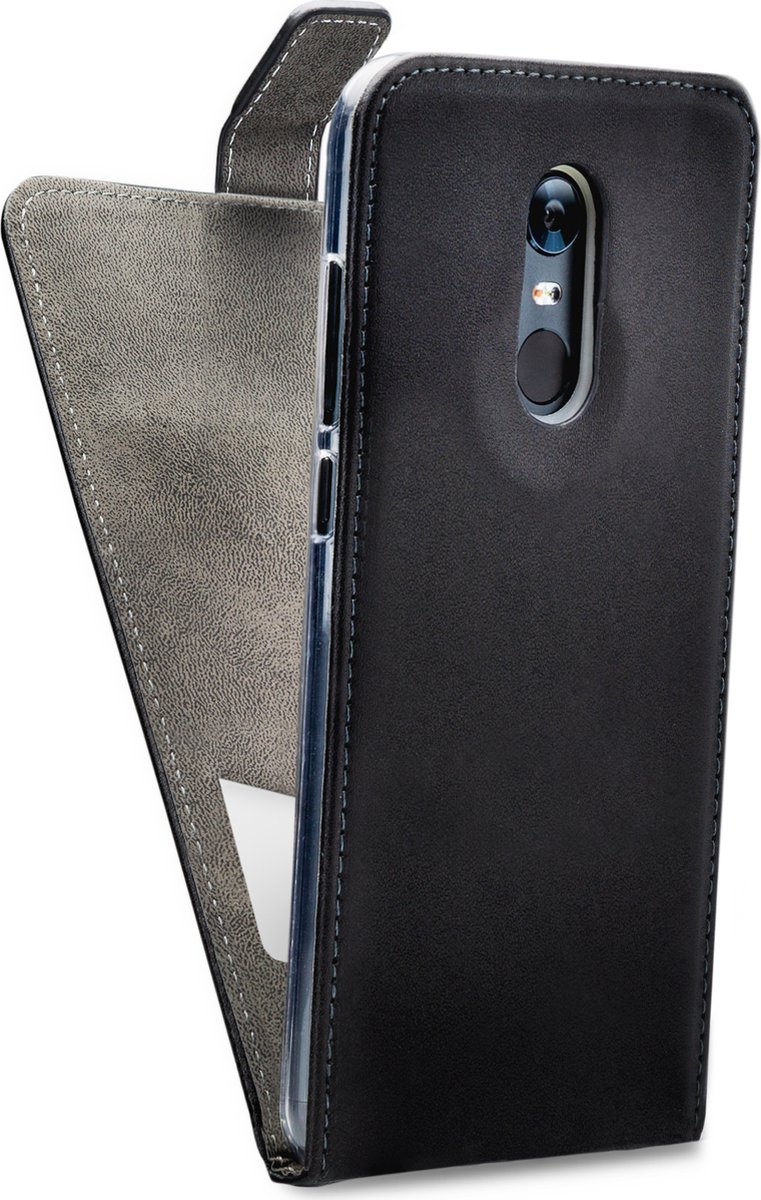 Mobilize Telefoonhoesje geschikt voor Xiaomi Redmi 5 Plus Hoesje | Mobilize Classic Gelly Bookcase | Pasjeshouder voor 1 Pasje | Telefoonhoesje voor Pinpas / OV Kaart / Rijbewijs - Zwart