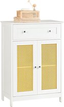 Rootz Moderne Badkamer Ladekast - Dressoir - Opbergkast - Luchtdoorlatende lattendeuren - Decoratief ontwerp - Veelzijdig gebruik - 60 cm x 88 cm x 35 cm