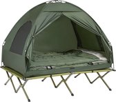 Rootz Alles-in-één campingset voor 2 personen - Pop-up tent - Kampeerbed - Campingligstoel - Waterdicht - Eenvoudige montage - Duurzaam Oxford Nylon - L193 x D145 x H188cm - Groen