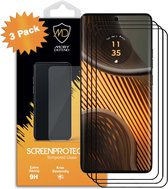 3-Pack Motorola Edge 50 Ultra Screenprotectors - MobyDefend Screensavers Met Zwarte Randen - Gehard Glas - Glasplaatjes Geschikt Voor Motorola Edge 50 Ultra