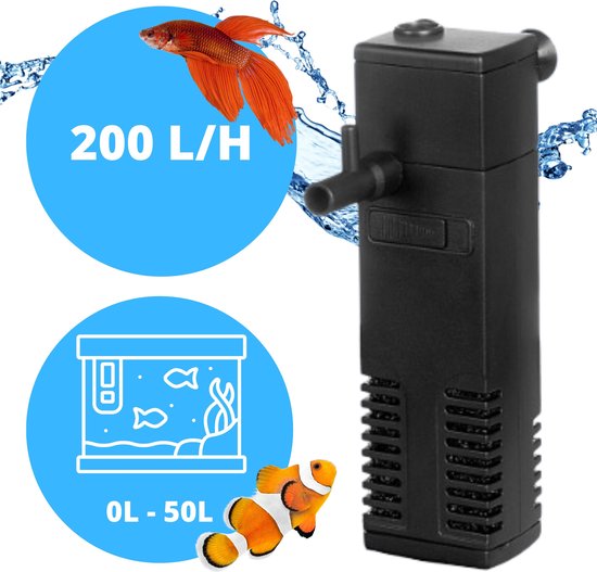 Aquariumfilter 200L/H 0L-50L – Aquarium filter pomp – Zuurstofpomp aquarium - Aquarium pomp met filter