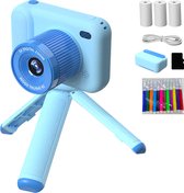 HeppieBabie Kindercamera - Blauw - Incl Printer & 32GB - Digitale Kinder Fototoestel - Vlog en Selfie SpeelgoedCamera