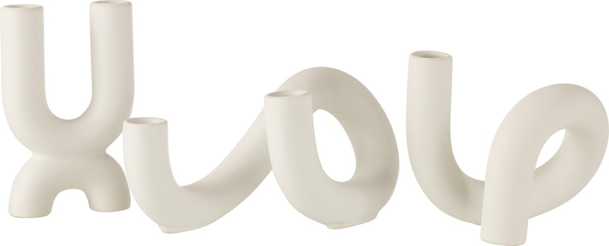 J-Line - J-Line Bougeoir Plateau Metal Blanc J-Line - J-Line Bougeoir Plateau Metal Blanc