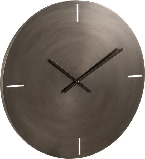 J-Line horloge Ronde - métal - gris foncé - large - Ø 76.5 cm