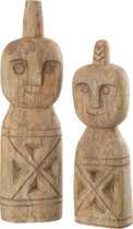 J-Line figuur Afrikaans Gerkefd Figuur - hout - naturel - 2 stuks