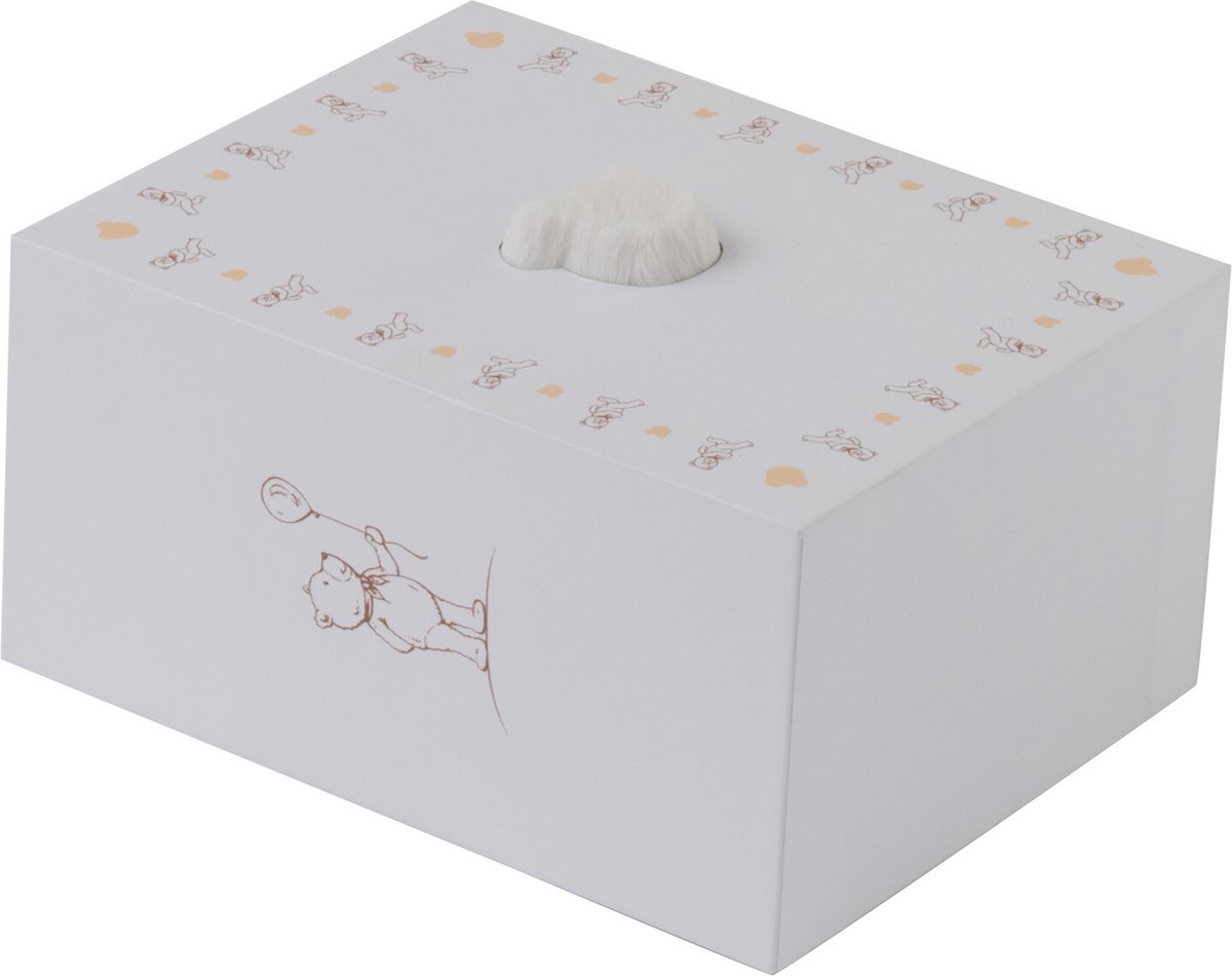 J-Line tapijt Hoofd Beer - vloerkleed - polyester - wit