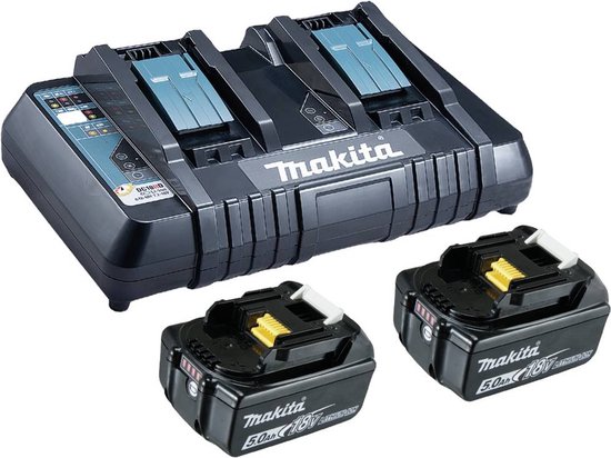 Makita BL 1850B + DC18RD 199482-2 Accu en acculader voor gereedschap 18 V 5 Ah Li-ion