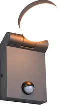 LED Tuinverlichting - Wandlamp Buitenlamp - Trion Nuri - 7.5W - Aanpasbare Kleur - Spatwaterdicht IP44 - Mat Antraciet - Bewegingssensor - Aluminium