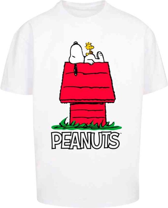 Merchcode Peanuts - Snoopy Sleep Oversize Heren T-shirt - M - Wit