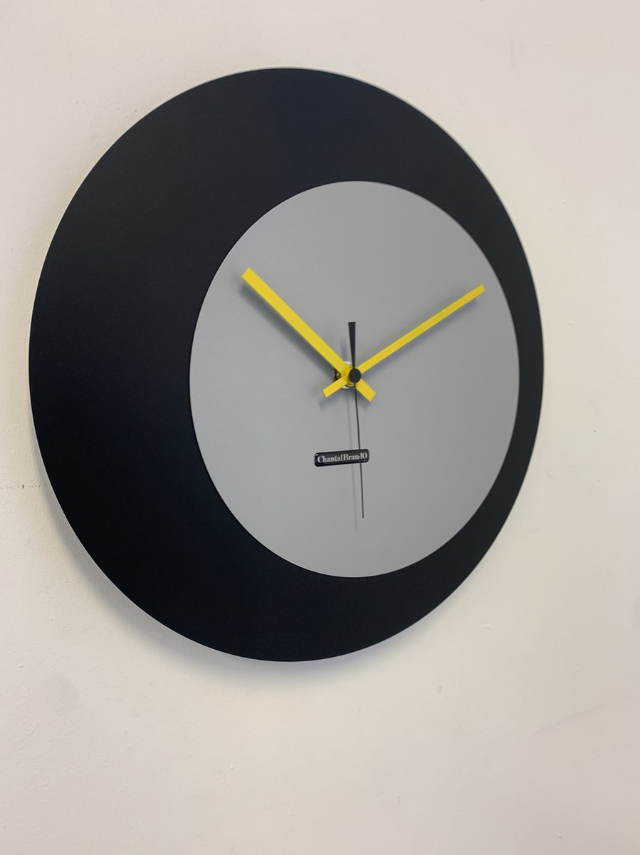 ChantalBrandO wandklok ECLIPS Zwart & Grijs Modern Design