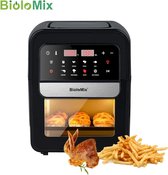 Biolomix Heteluchtfriteuse 7L - 8 in 1 - Airfryer XL - Touchscreen - met Timer - Elektrische Oven - Incl. Mandje, Olie opvangbakje , Frituur plaat , Grillrek