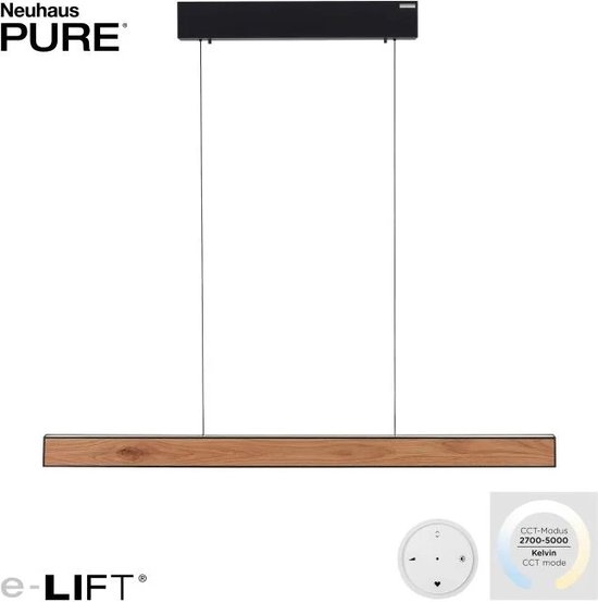 Neuhaus PURE - Lampe à suspension e-Lift L 120 cm bois noir