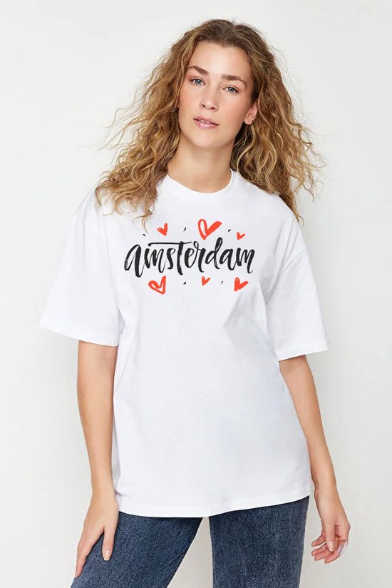 Casual Meisjes - oversize t-shirts - Street Kleding - jonge vrouwen Streetwear - HEREN - DAMES - uniseks Dameskleding - Trendy Modern 100% Katoenen - M