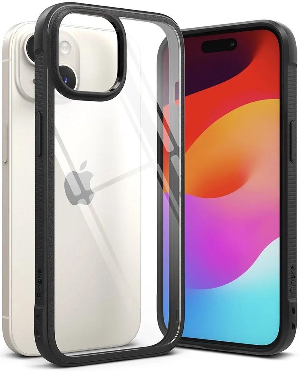 Ringke Fusion Bold Hoesje Geschikt voor Apple iPhone 15 Back Cover Transparant Zwart