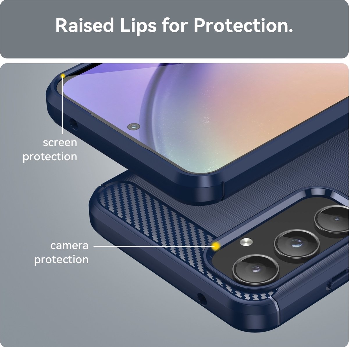 Mobigear Hoesje geschikt voor Samsung Galaxy A55 Telefoonhoesje Flexibel TPU | Mobigear Brushed Slim Backcover | Galaxy A55 Case | Back Cover - Blauw