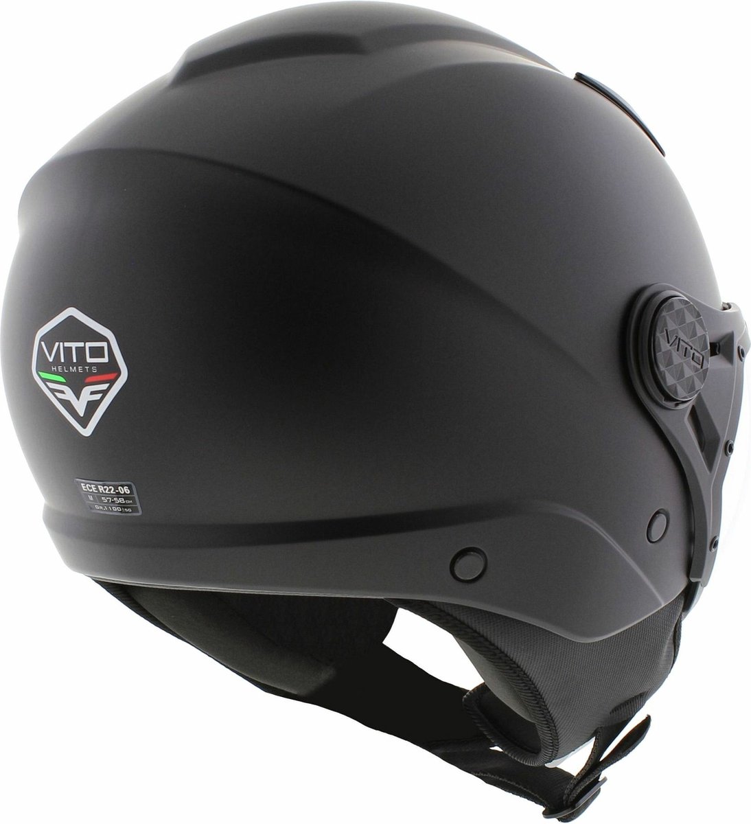 Vito jet helm Lavori mat zwart M - Scooter / Snorfiets – foto 4