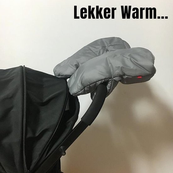 Allernieuwste.nl® Kinderwagen Handschoenen 2 Stuks Wanten Buggy - Wollen Binnenzijde - Winddicht - Waterdicht - Gants de Poussette - Warme Handmoffen - 2 Stuks Apart - kleur Grijs van Allernieuwste.nl® — afbeelding 2