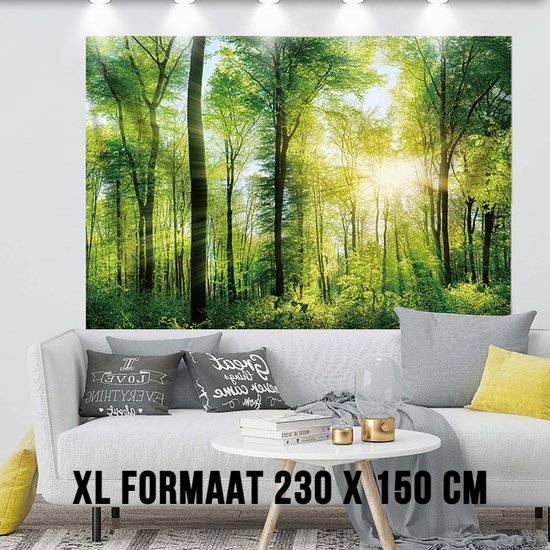 Allernieuwste.nl® XL Tapisserie Loft Urbain Groot Tapisserie Décoration murale Murale Minimalisme Tapisserie Murale - Forêt de Printemps - Couleur - 230 x 150 cm