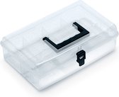 Kistenberg Sorteerbox/vakjes koffer - spijkers/schroeven/kleine spullen - 5 vaks - kunststof - transparant - 29 x 20 x 8.5 cm