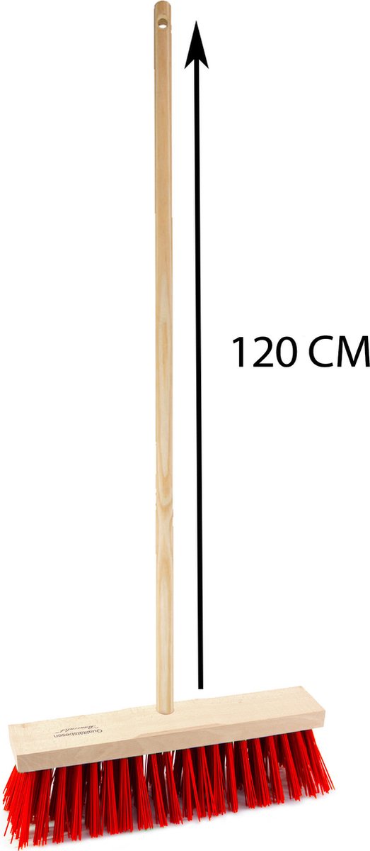 Sorex Bezem buiten - 40 cm - rood - steel 120 cm - harde bezem - straatbezem van Sorex — afbeelding 2
