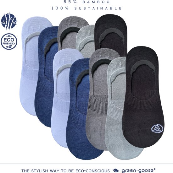 10 paires de Footies en Bamboe | Chaussettes pour baskets | Blanc | Anti transpiration | 35-38 | Écologique et durable