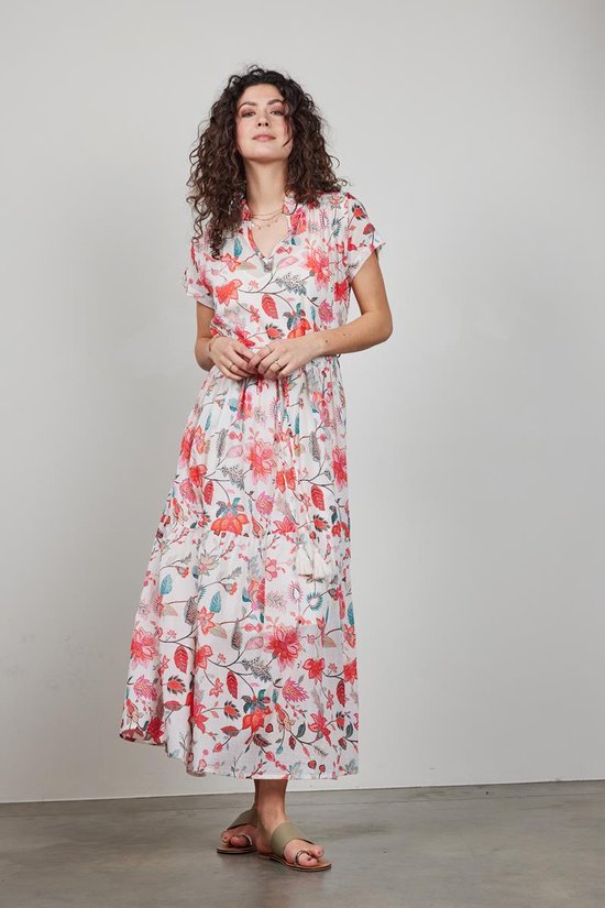 DIDI Dames Dress Nimes in offwhite with Indian flower print maat 40