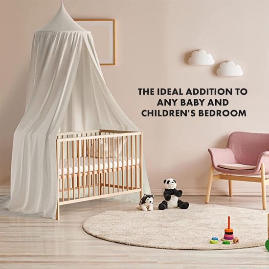 HUOQOU Dubbel Laagse Ronde Koepel Hemelbed voor Prinses Bedtent voor Meisjes en Kinderen Dromerig Muskietennet Schattige Decoratie voor Slaapkamer Speelkasteel Leeshoek(paars/wit