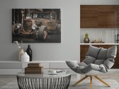 Canvas Schilderij - Retro - Car - Oude Auto - Wall Art - Oldtimer - 150x100 cm
