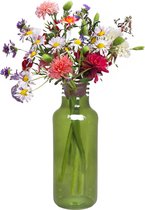 Floran Bloemenvaas Milan - transparant groen glas - D15 x H35 cm - melkbus vaas met smalle hals
